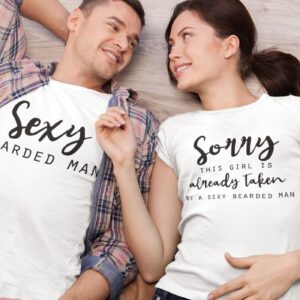 Bearded Man & Taken Girl Humorous Matching Outfits - Ideal Couple Gift Set for Valentine's Day