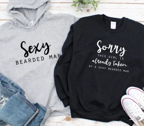 Bearded Man & Taken Girl Humorous Matching Outfits - Ideal Couple Gift Set for Valentine's Day - Image 2