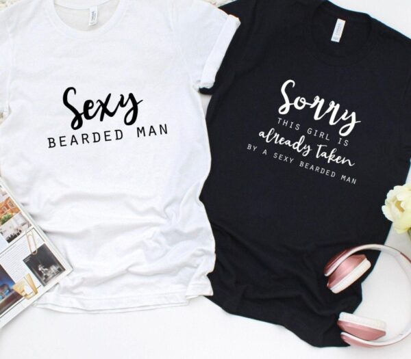 Bearded Man & Taken Girl Humorous Matching Outfits - Ideal Couple Gift Set for Valentine's Day - Image 4