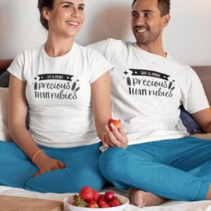 Couple's Precious Rubies Matching Outfits Set - Ideal Valentine Gift for Lovers