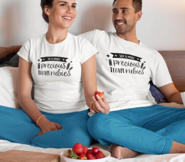 Couple's Precious Rubies Matching Outfits Set - Ideal Valentine Gift for Lovers