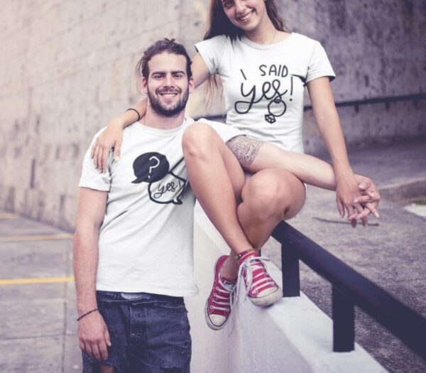 Engagement Announcement Matching Outfits Set: Yes, I Said Yes - Perfect Wedding Gift for FiancÃ©/Bride, Ideal for Honeymoon