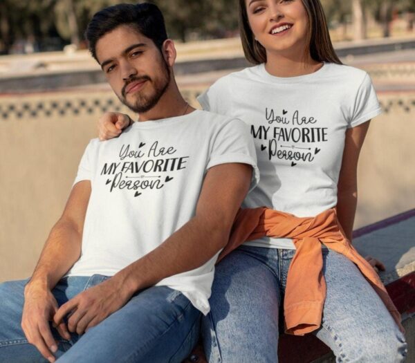 Favorite Person Matching Outfits Set, Perfect Couple's Valentine Gift, Adorable Boyfriend Girlfriend Set