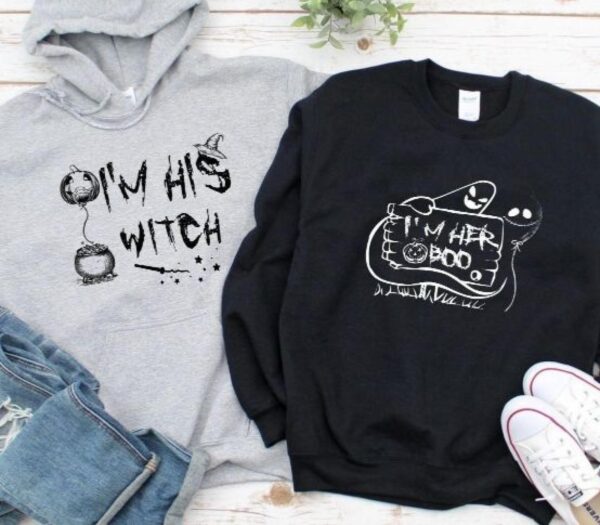 Halloween His Witch & Her Boo Matching Set - Perfect Couple's Outfit Gift - Image 2