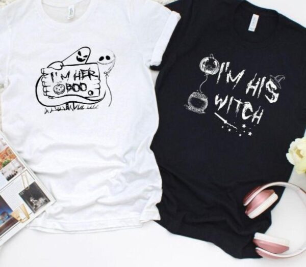 Halloween His Witch & Her Boo Matching Set - Perfect Couple's Outfit Gift - Image 4