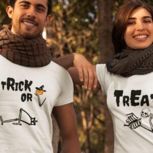 Halloween Trick or Treat Skeleton Matching Outfits - Perfect Couple's Costume Set