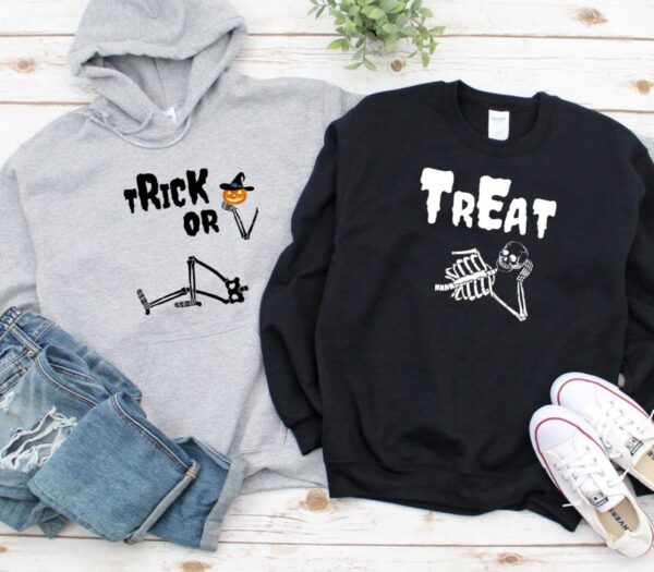 Halloween Trick or Treat Skeleton Matching Outfits - Perfect Couple's Costume Set - Image 2
