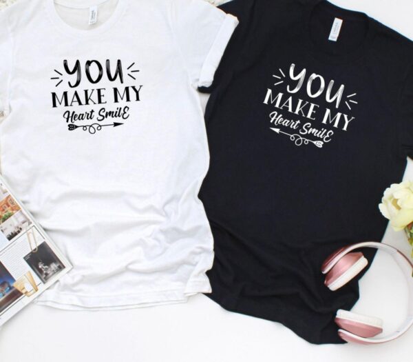 Heartwarming Smiling Heart Couples' Matching Outfits Set - Ideal Valentine's Gift for Lovebirds - Image 4