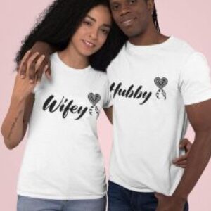 Just Married Wifey & Hubby Matching Outfits | Mr and Mrs Honeymoon Set | Wedding Celebration Duo