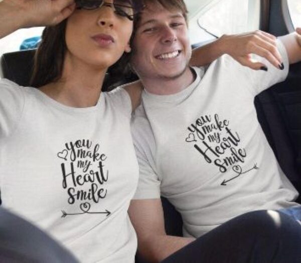 Matching Outfits - "You Make My Heart Smile" Set for Couples, Perfect Valentine Gift