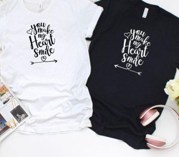 Matching Outfits - "You Make My Heart Smile" Set for Couples, Perfect Valentine Gift - Image 4