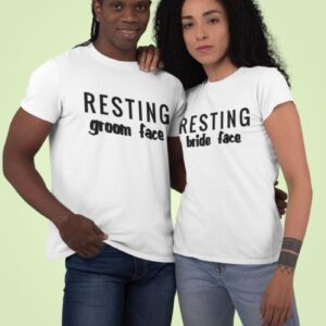 Matching Outfits Set: Resting Bride/Groom Face, Ideal Honeymoon Gift, Cute Marriage Celebratory Wear