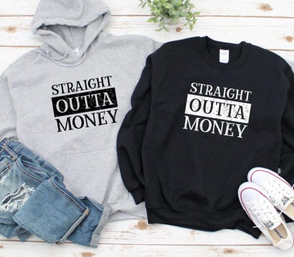 Matching Outfits: "Straight Outta Shopping & Money" Amusing Valentine Set for Couples! - Image 2