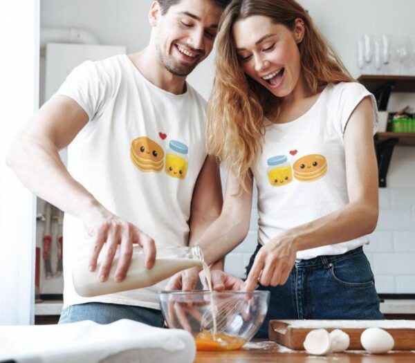 Pancake and Honey Matching Outfits, Foodie Lovers Gift, Couples Valentine Set, Best Duo Foodie Attire, Cute Outfit Set