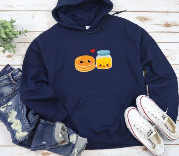 Pancake and Honey Matching Outfits, Foodie Lovers Gift, Couples Valentine Set, Best Duo Foodie Attire, Cute Outfit Set - Image 3