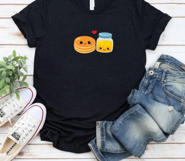 Pancake and Honey Matching Outfits, Foodie Lovers Gift, Couples Valentine Set, Best Duo Foodie Attire, Cute Outfit Set - Image 5