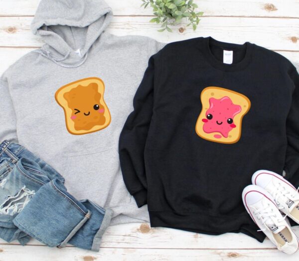 Peanut Butter and Jelly Sandwich Matching Set for Foodie Lovers - Perfect Valentine's Gift for Couples, Best Food Duo Outfits - Image 2