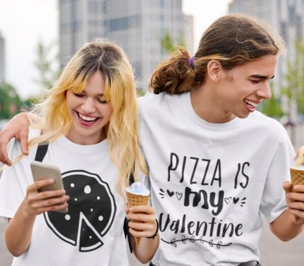 Pizza Love Valentine's Matching Outfits - Foodie Lovers Set - Perfect Gift for Couples