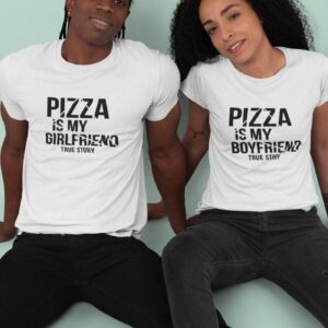 Pizza Lover Boyfriend & Girlfriend Matching Outfits Set - Valentine's Day Gift for Foodie Couples