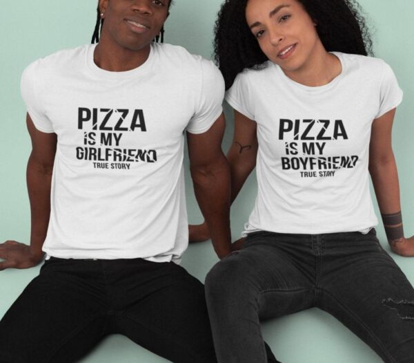Pizza Lover Boyfriend & Girlfriend Matching Outfits Set - Valentine's Day Gift for Foodie Couples