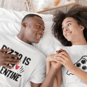 Pizza My Valentine Matching Set - Foodie Lovers Outfits, Perfect Couples Gift, Valentine's Ensemble, Pizza Slice Design