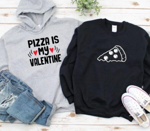Pizza My Valentine Matching Set - Foodie Lovers Outfits, Perfect Couples Gift, Valentine's Ensemble, Pizza Slice Design - Image 2