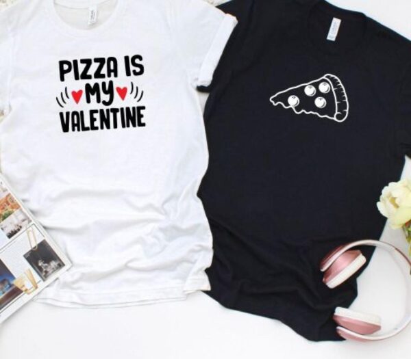 Pizza My Valentine Matching Set - Foodie Lovers Outfits, Perfect Couples Gift, Valentine's Ensemble, Pizza Slice Design - Image 4