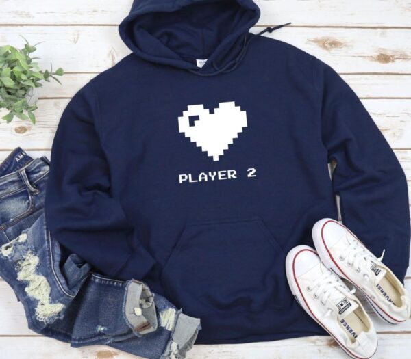Player 1 / 2 Full Heart Model Matching Outfits for Gaming Lovers, Perfect Valentine's Gift for Couples - Image 3