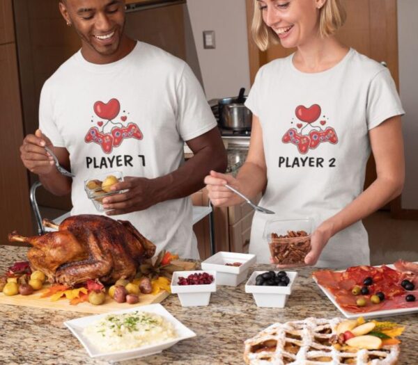 Player 1 & 2 Gaming Lovers Matching Set - Perfect Valentine's Gift for Geek Couples