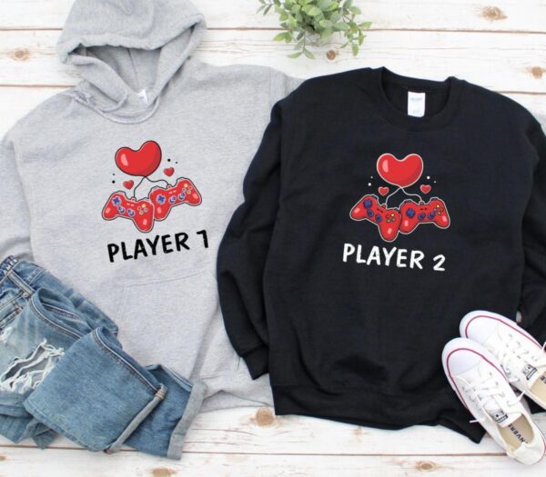 Player 1 & 2 Gaming Lovers Matching Set - Perfect Valentine's Gift for Geek Couples - Image 2