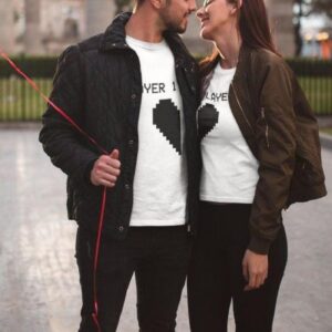 Player 1 & 2 Matching Set, Perfect for Couples, Valentine's Gift, Gaming Duo Outfit, Geek Heart Design