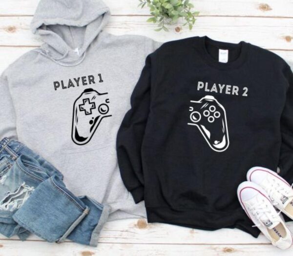 Player 1 & Player 2 Matching Outfits - Perfect Gift for Gaming Couples & Geek Lovers - Image 2