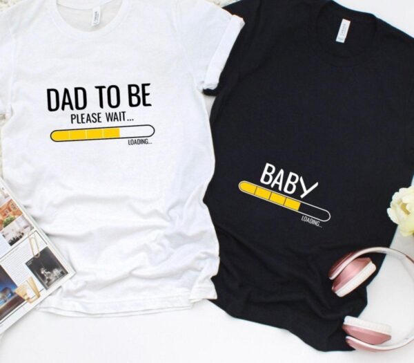 Pregnancy Announcement Matching Set: Baby Loading, Dad To Be Outfits, Baby Shower Attire, Expecting Apparel - Image 4