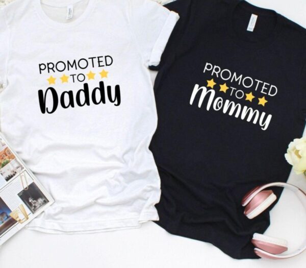 Promote to Daddy/Mommy Matching Set, Perfect Couples Gift, Pregnancy Announcement Outfit - Image 4