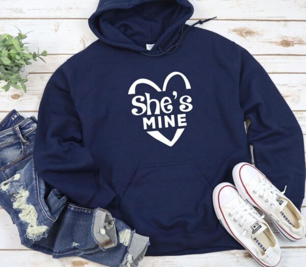 She's/He's Mine - Valentine's Gift for Couples Matching Set, Boyfriend & Girlfriend Outfits - Image 3