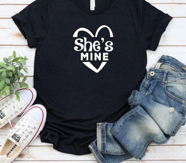 She's/He's Mine - Valentine's Gift for Couples Matching Set, Boyfriend & Girlfriend Outfits - Image 5