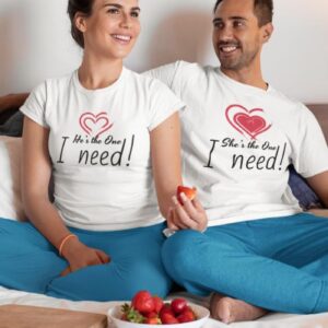 She's/He's The One I Need - Charming Matching Set for Couples - His and Hers Gifts