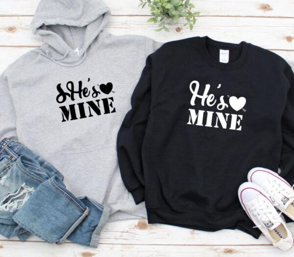 She's Mine, He's Mine - Adorable Matching Outfits Set for Couples, Perfect Valentine's Gift - Image 2