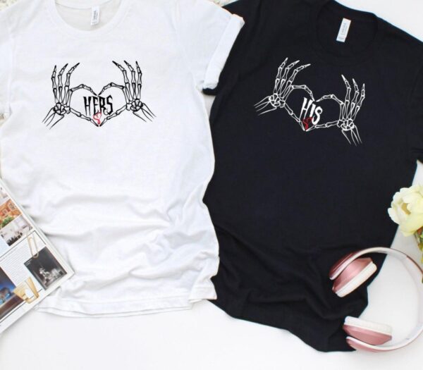 Skeleton Heart Hands Halloween Duo Matching Outfits Set for Couples - Image 4