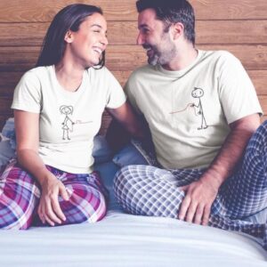 Stick Boy & Girl Heart Line Matching Outfits: Perfect Couple's Gift for Valentine's Day