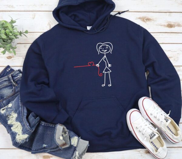Stick Boy & Girl Heart Line Matching Outfits: Perfect Couple's Gift for Valentine's Day - Image 3