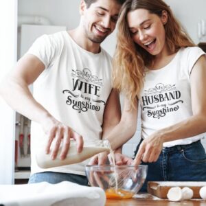 Sunshine My Husband/Wife Duo Outfit Set, Perfect Gift for Couples, Adorable Valentine Matching Set