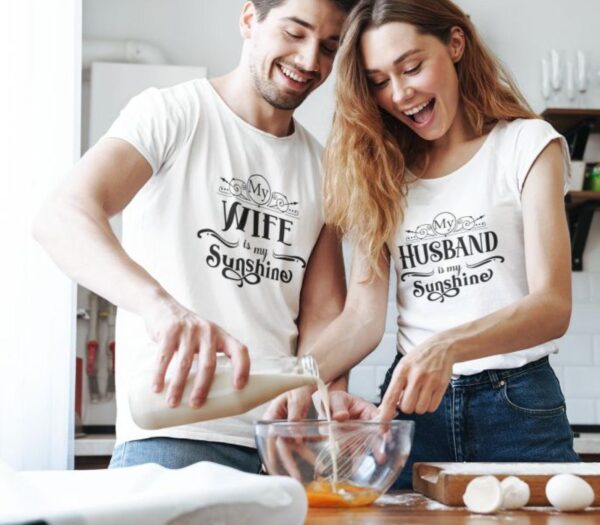 Sunshine My Husband/Wife Duo Outfit Set, Perfect Gift for Couples, Adorable Valentine Matching Set