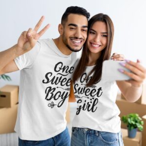 Sweet Boy & Girl Matching Outfits, Heartfelt Couples Gift, Valentine's Day Set, Adorable Duo Wear