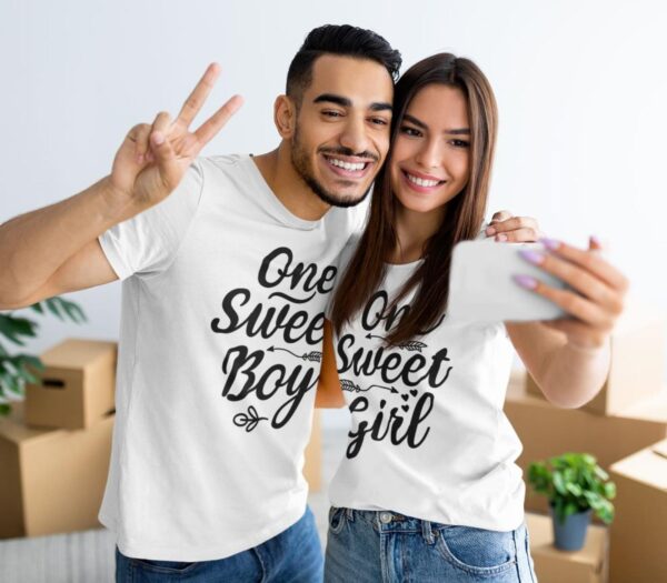 Sweet Boy & Girl Matching Outfits, Heartfelt Couples Gift, Valentine's Day Set, Adorable Duo Wear