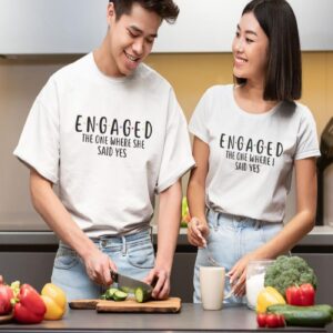 The One Where She & I Said Yes - Engagement Matching Set, Wedding Gift Outfit, Honeymoon Duo Wear