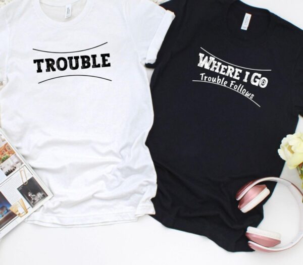 Trouble Twins: Hilarious Matching Outfits Set for Couples, Perfect Gift Idea - Image 4