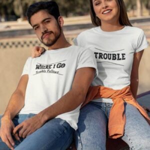 Trouble Twins: Hilarious Matching Outfits Set for Couples, Perfect Gift Idea