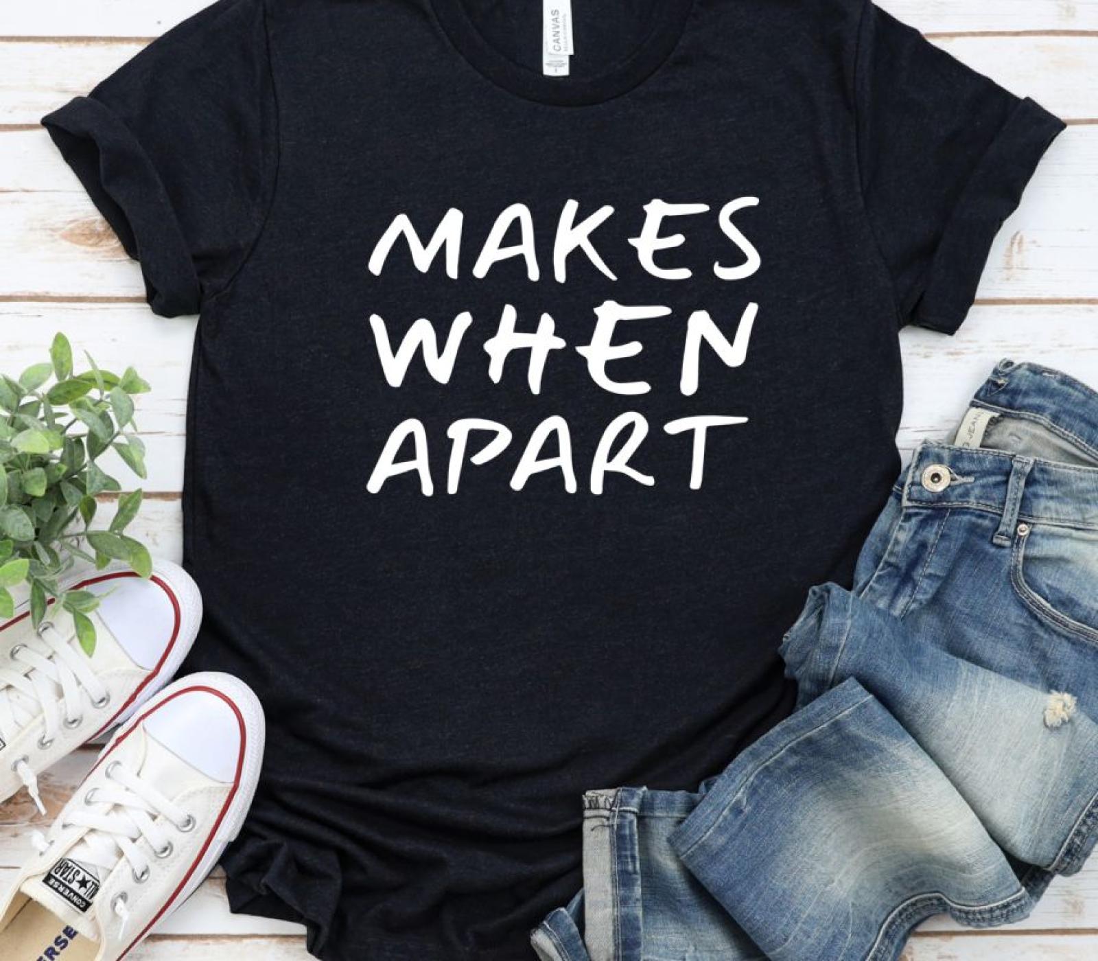 Unraveling Love's Mystery - Matching Outfits for Couples, Perfect Valentine's Gift, Adorable Set with 'Nothing Makes Sense When We're Apart' Slogan - Image 5