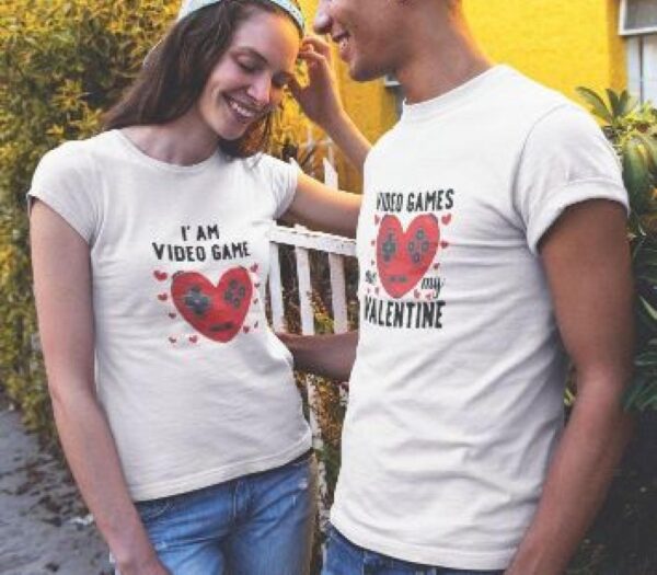 Valentine Video Game Lovers Matching Set - Couples Gaming Geek Gift Outfits